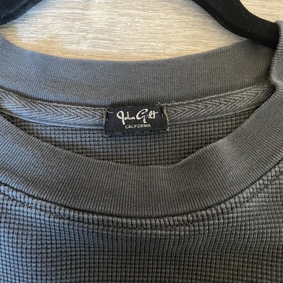 Black waffle long sleeve crop top - Picture 2 of 2